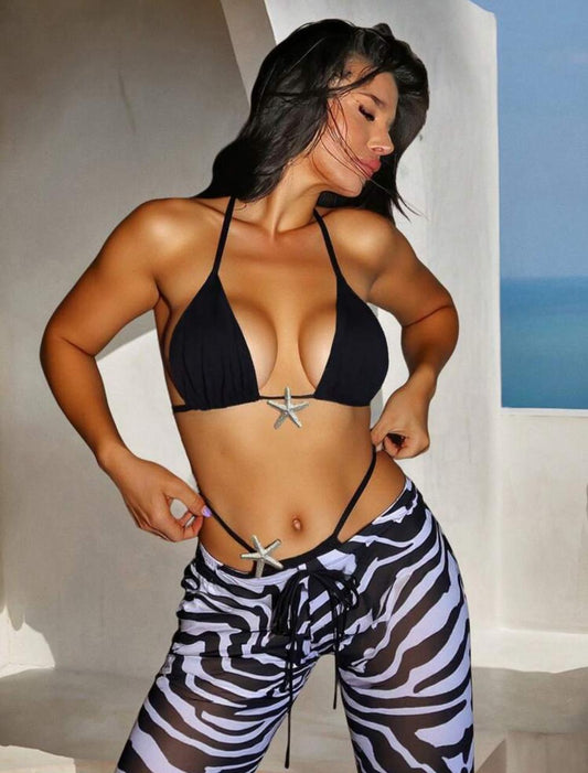 Set Bikini Black Star & Zebra (3 piezas)